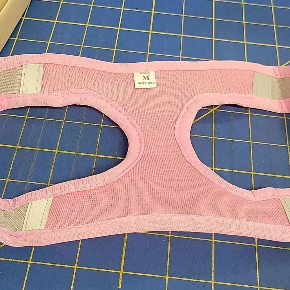 Pink & Gray Mesh Pet Buckle & Velcro Harness 12